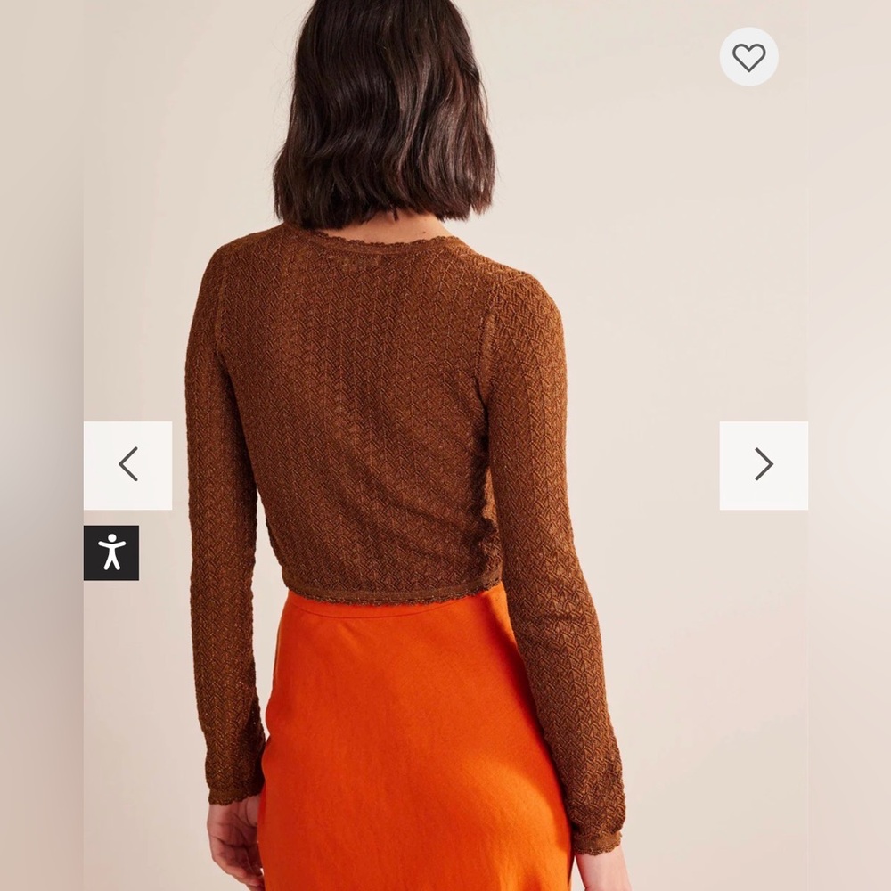 Boden Women's Rust-Brown Open Cardigan - Picture 3 of 11